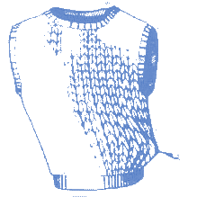 Drawing showing and image of a sweater, illustrating how a pull on one area can cause pain in others